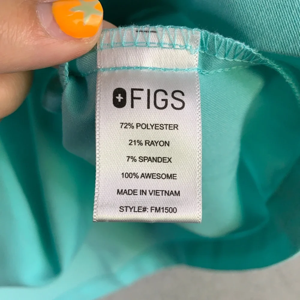 FIGS Scrub Set Men's Large L Leon Top & Cairo Pants Teal V-Neck Cargo Uniform